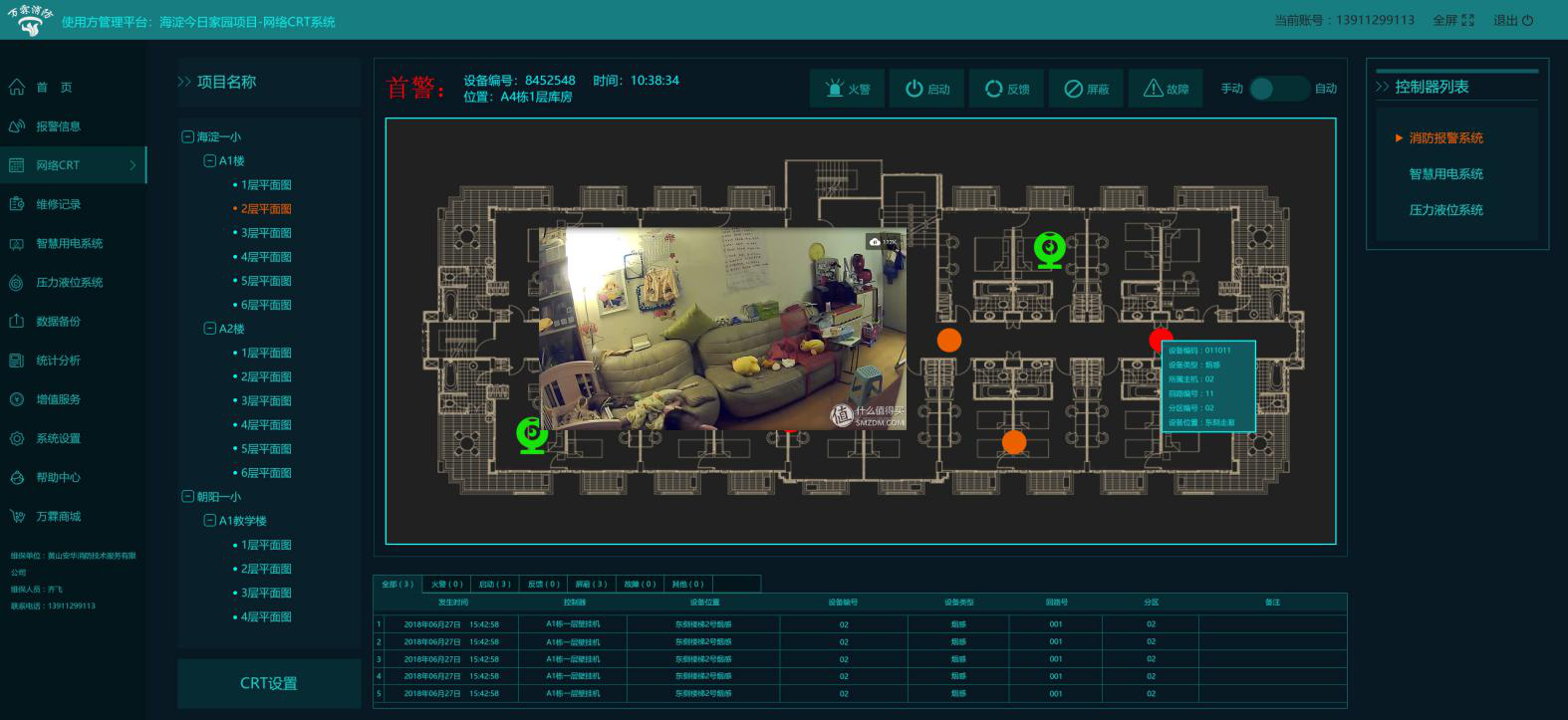 智慧消防網(wǎng)絡(luò)CRT精準(zhǔn)地圖報(bào)警平臺(tái)